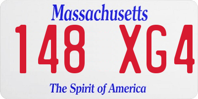 MA license plate 148XG4