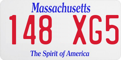 MA license plate 148XG5