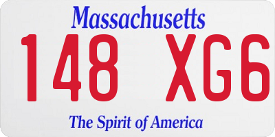 MA license plate 148XG6