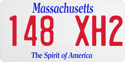 MA license plate 148XH2