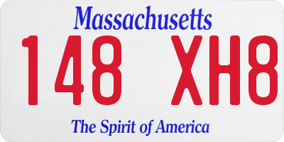 MA license plate 148XH8