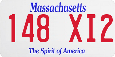 MA license plate 148XI2