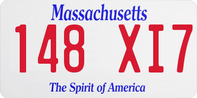 MA license plate 148XI7