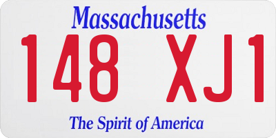 MA license plate 148XJ1