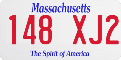 MA license plate 148XJ2