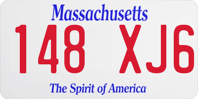 MA license plate 148XJ6