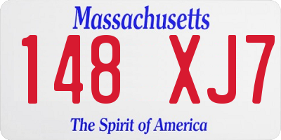 MA license plate 148XJ7