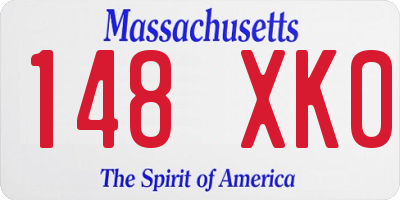 MA license plate 148XK0