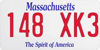 MA license plate 148XK3