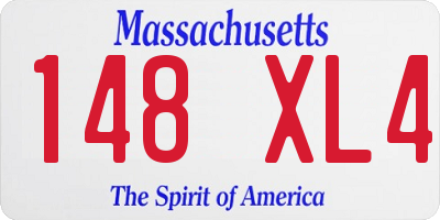 MA license plate 148XL4