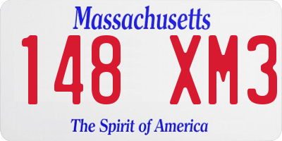 MA license plate 148XM3