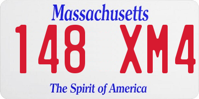 MA license plate 148XM4