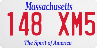 MA license plate 148XM5