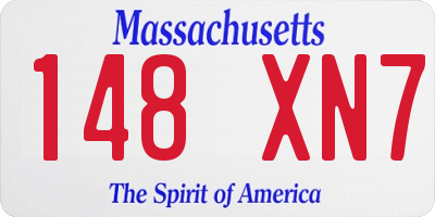 MA license plate 148XN7