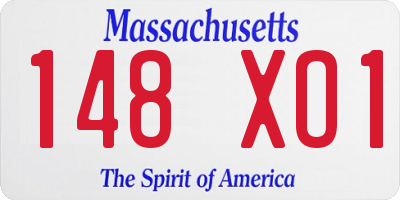 MA license plate 148XO1