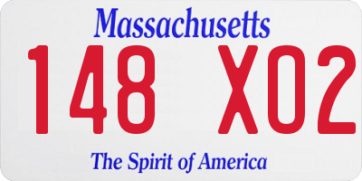 MA license plate 148XO2