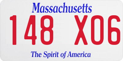 MA license plate 148XO6