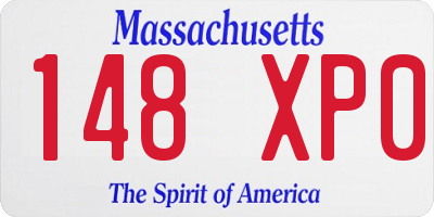 MA license plate 148XP0