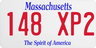 MA license plate 148XP2