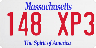 MA license plate 148XP3