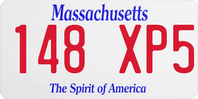 MA license plate 148XP5