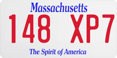 MA license plate 148XP7