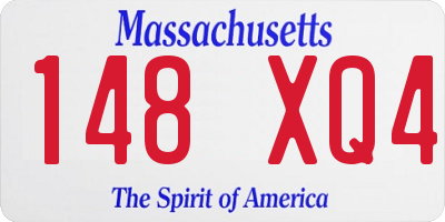 MA license plate 148XQ4