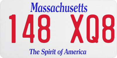 MA license plate 148XQ8
