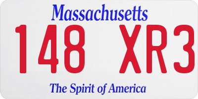 MA license plate 148XR3