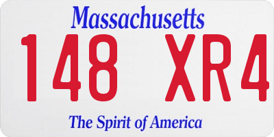 MA license plate 148XR4