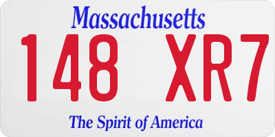 MA license plate 148XR7