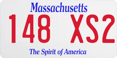 MA license plate 148XS2