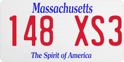 MA license plate 148XS3