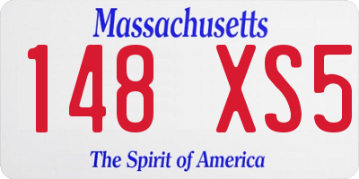 MA license plate 148XS5