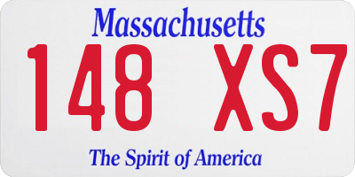 MA license plate 148XS7