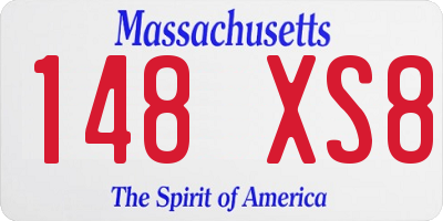 MA license plate 148XS8