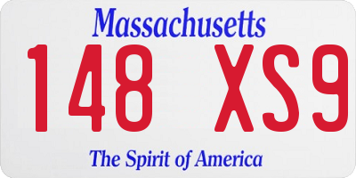 MA license plate 148XS9