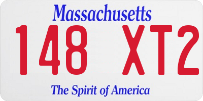 MA license plate 148XT2
