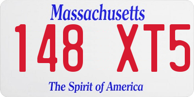 MA license plate 148XT5