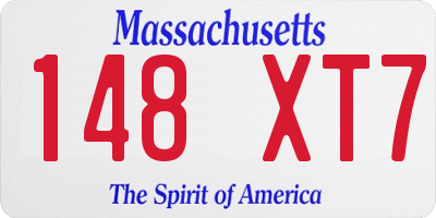 MA license plate 148XT7