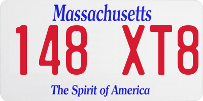 MA license plate 148XT8