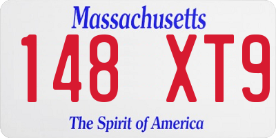 MA license plate 148XT9