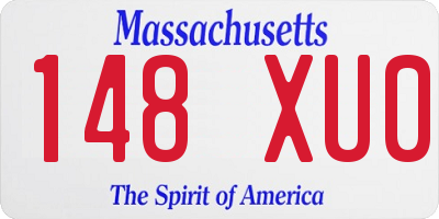 MA license plate 148XU0