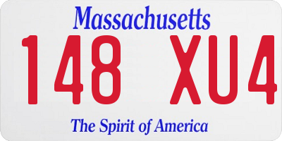 MA license plate 148XU4