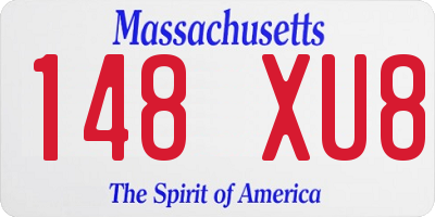 MA license plate 148XU8