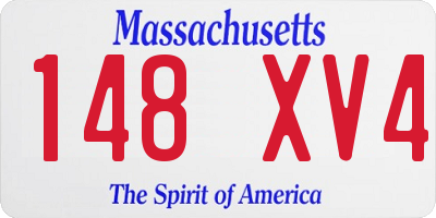 MA license plate 148XV4