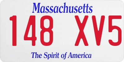 MA license plate 148XV5