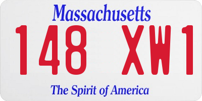 MA license plate 148XW1