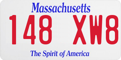 MA license plate 148XW8
