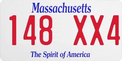MA license plate 148XX4